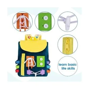 Busy Board Mochila para niños pequeños con hebillas y_3