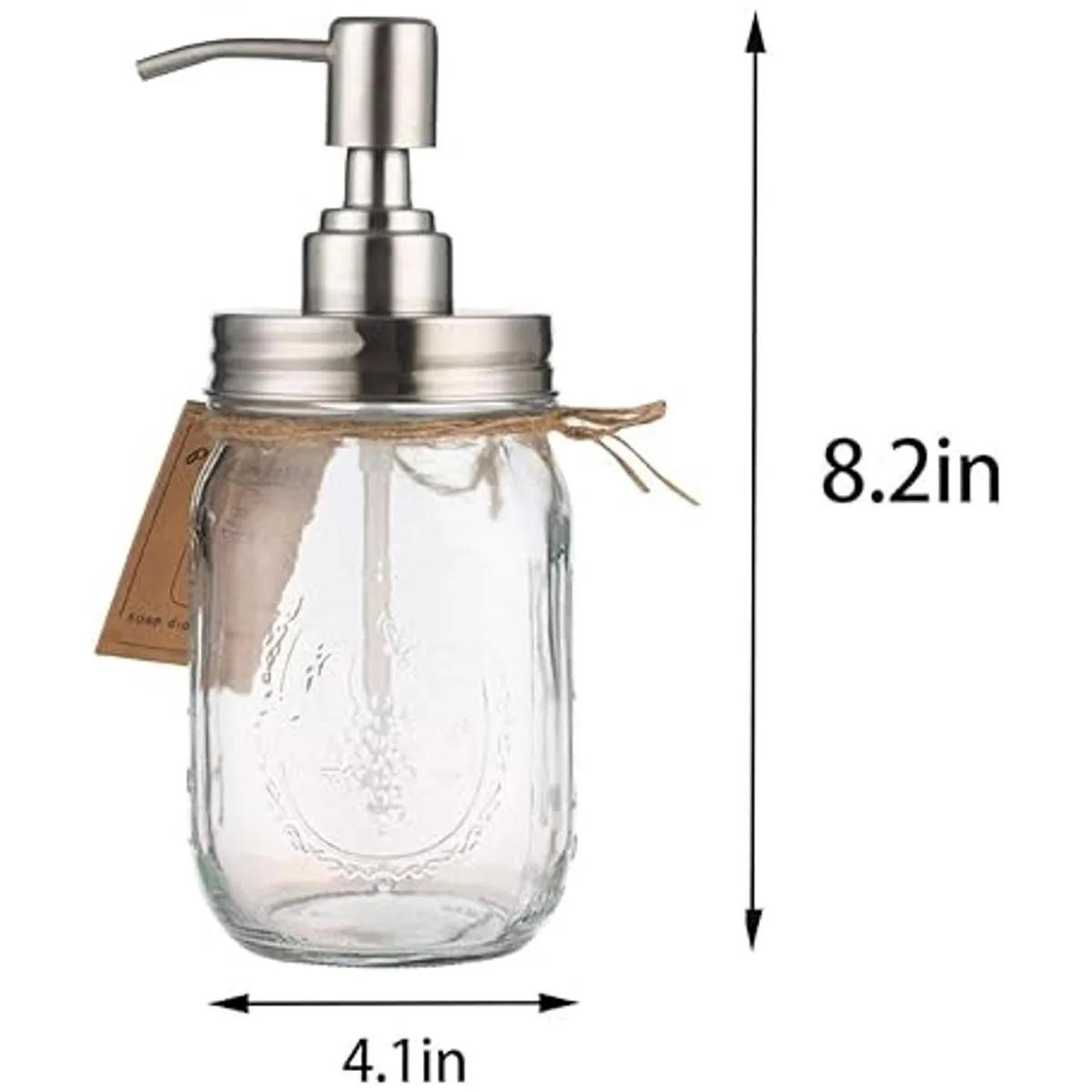 Plomkeest Dispensador de jabón en tarro de cristal