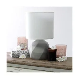 Simple Designs LT2060WHT Lámpara de mesa geométrica de_4