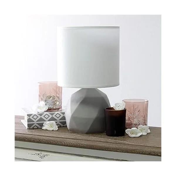 Simple Designs LT2060WHT Lámpara de mesa geométrica de_4