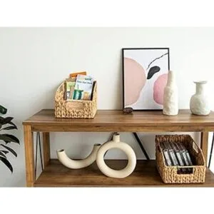 StorageWorks Water Hyacinth Wicker Baskets with Builtin_6