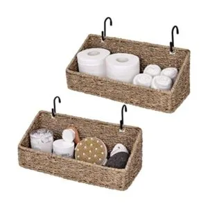 StorageWorks Woven Wall Baskets for Storage Seagrass_1