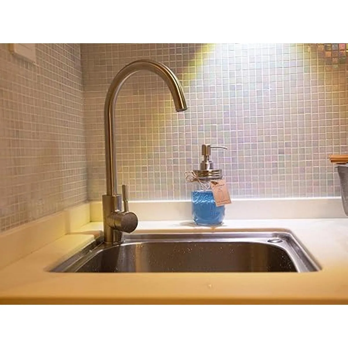 Plomkeest Dispensador de jabón en tarro de cristal