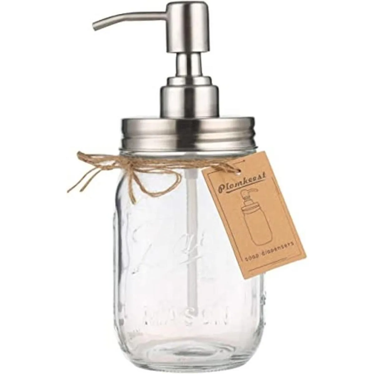 Plomkeest Dispensador de jabón en tarro de cristal