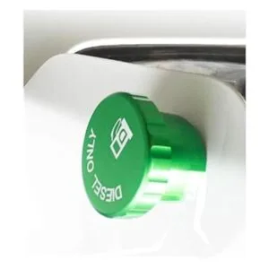 Tapa de aluminio azul con inscripción DEF no magnética_2