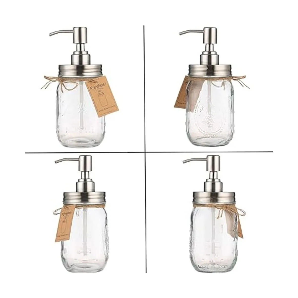 Plomkeest Dispensador de jabón en tarro de cristal