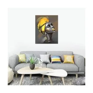 LB Lienzo enmarcado para mujer afroamericana arte de_3