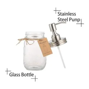 Plomkeest Dispensador de jabón en tarro de cristal