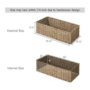 StorageWorks Seagrass Cesta de almacenamiento tejida