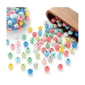 ToBeIT Cuentas de madera 500 cuentas redondas de madera_4
