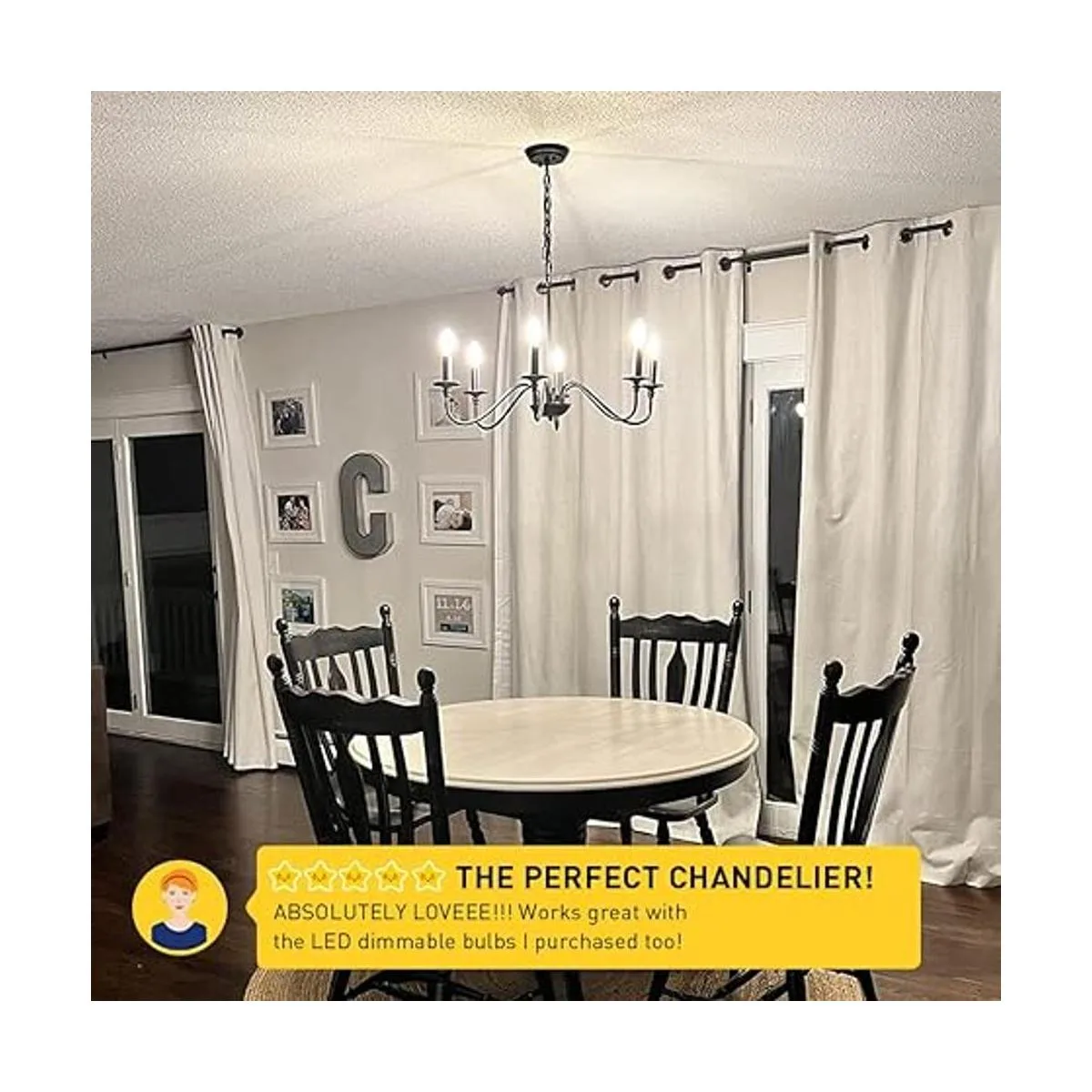 Depuley Candelabros negros de granja 6 luces industriales_3