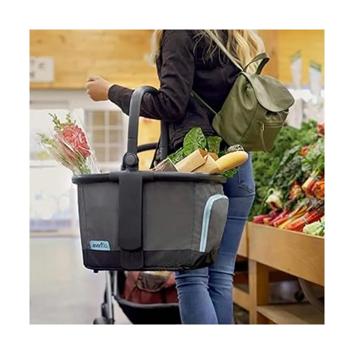 Evenflo Pivot Xpand Cesta de mercado para cochecitos gris_4