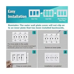 CML Placa de pared decoradora sin tornillos de 3 bandas