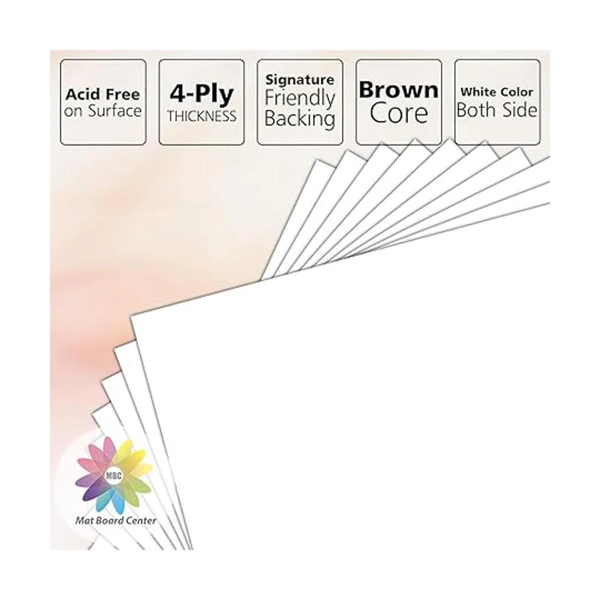 Centro de tablero tableros de respaldo blancos hoja