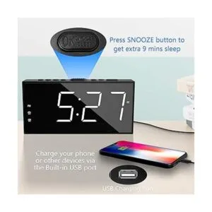 Reloj despertador para dormitorio 2 alarmas con pantalla_3