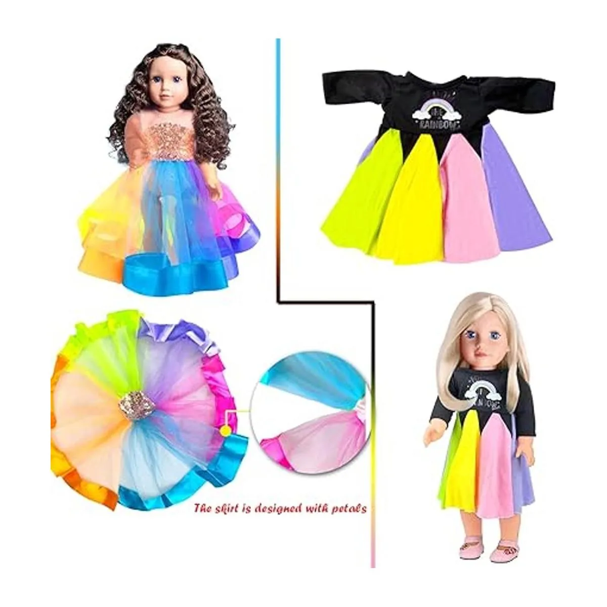 Ropa de muñeca de 18 pulgadas compatible con muñecas de