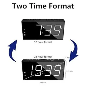 Reloj despertador para dormitorio 2 alarmas con pantalla_5