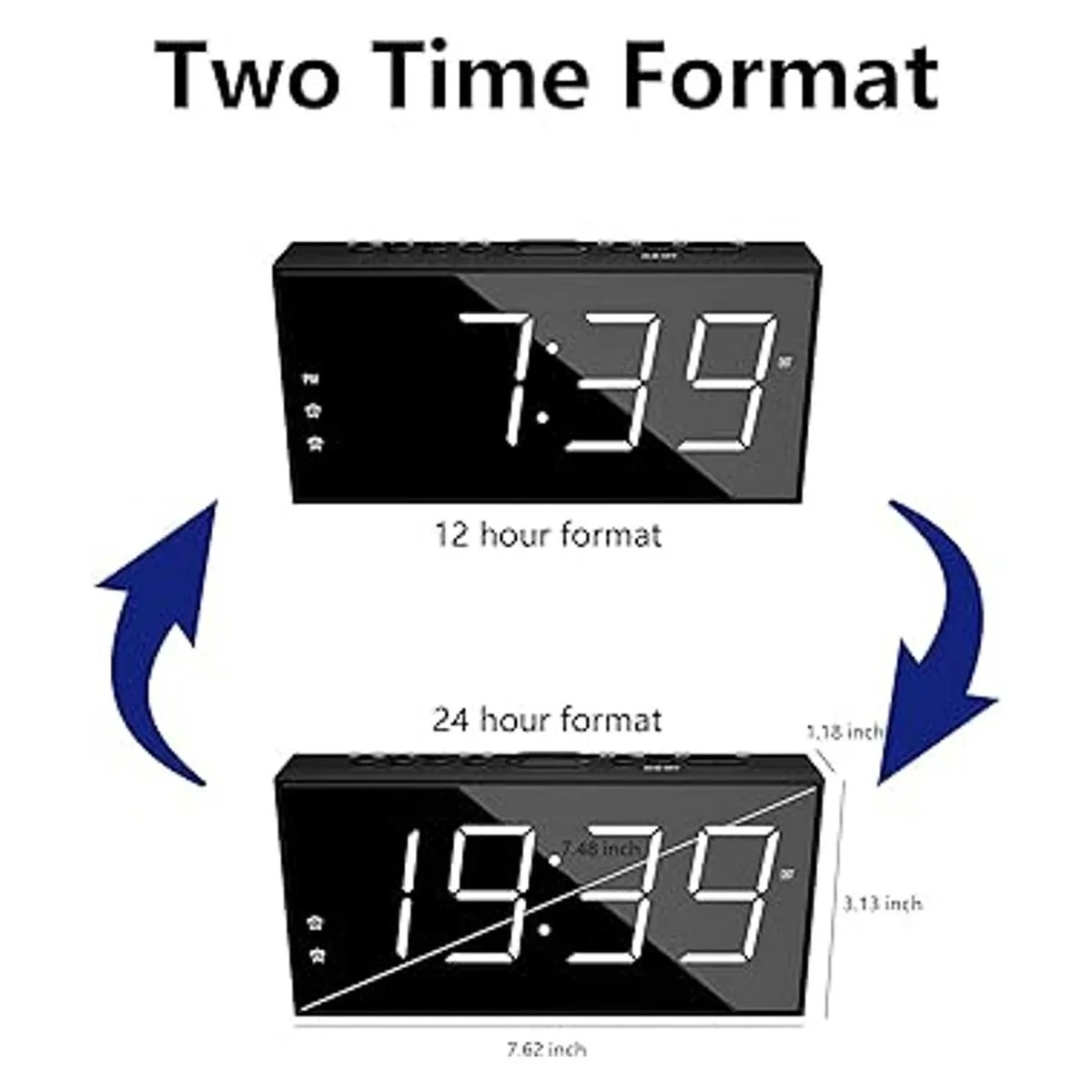 Reloj despertador para dormitorio 2 alarmas con pantalla_5