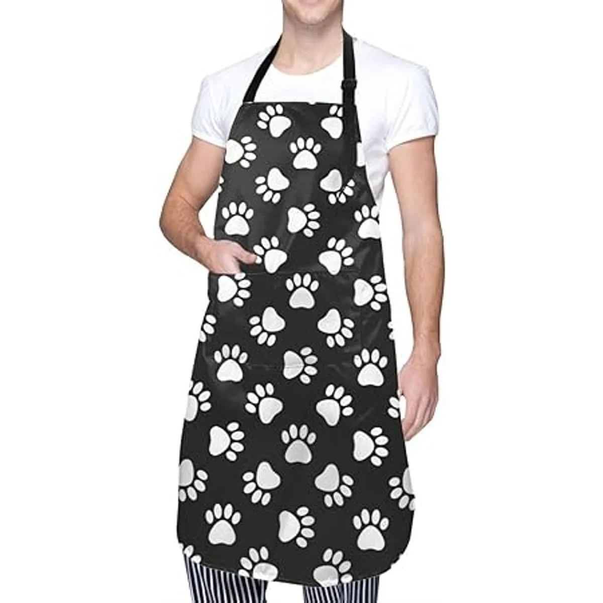 Abucaky Delantal impermeable con estampado de patas de_2