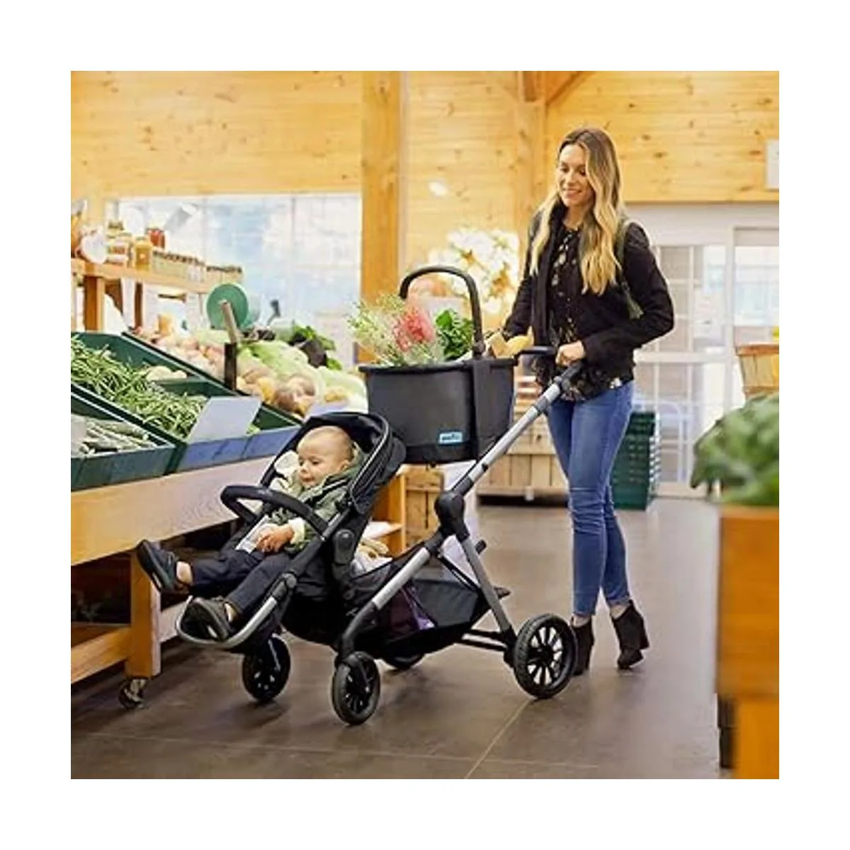 Evenflo Pivot Xpand Cesta de mercado para cochecitos gris_3