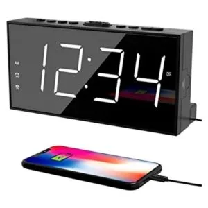 Reloj despertador para dormitorio 2 alarmas con pantalla_1