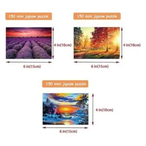Paquete de 3 mini rompecabezas de paisaje 150 piezas para_2