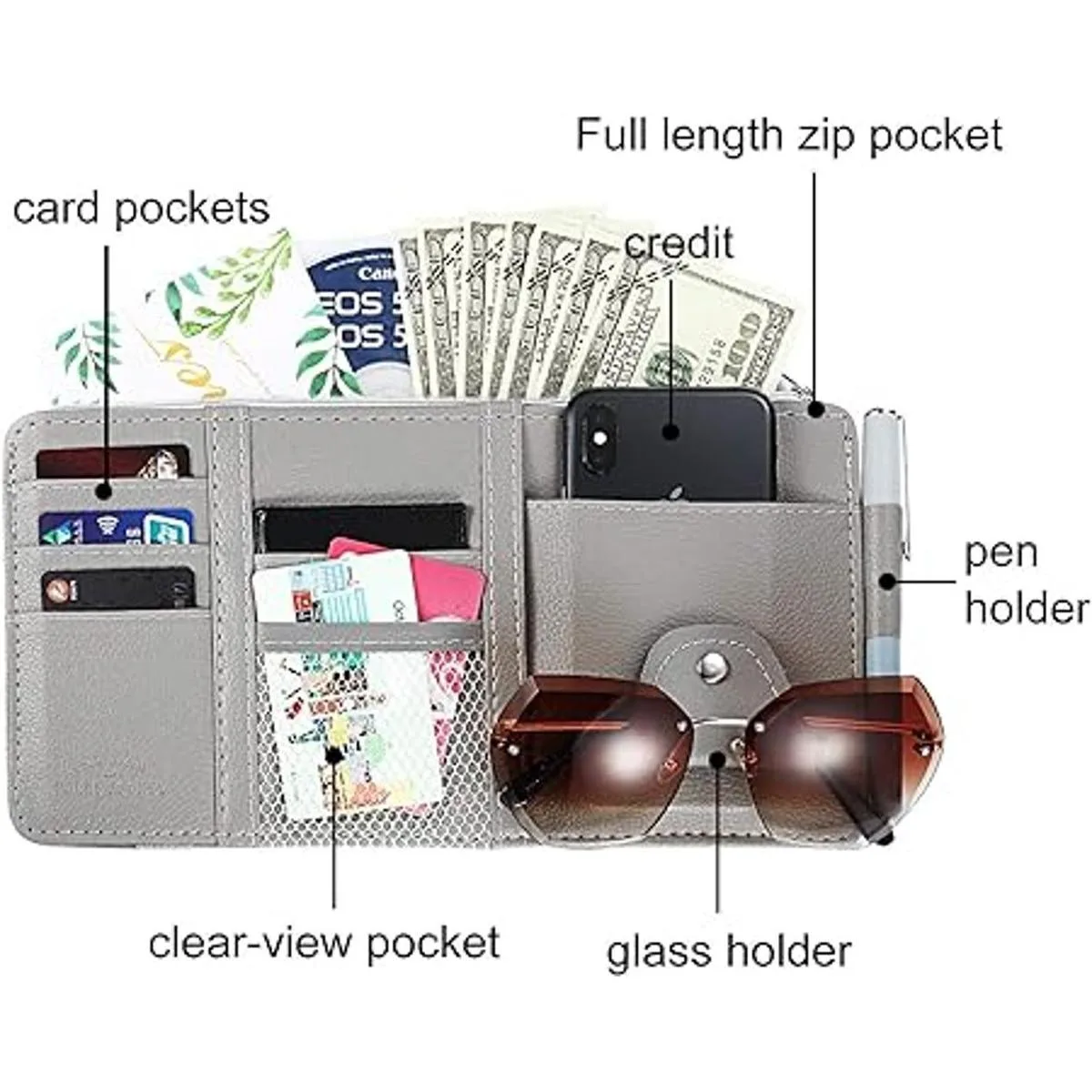 Boao Paquete de 2 organizadores para visera solar de_3