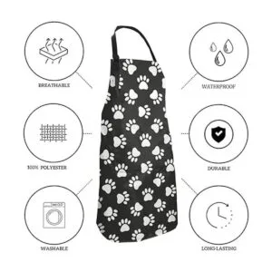 Abucaky Delantal impermeable con estampado de patas de_5