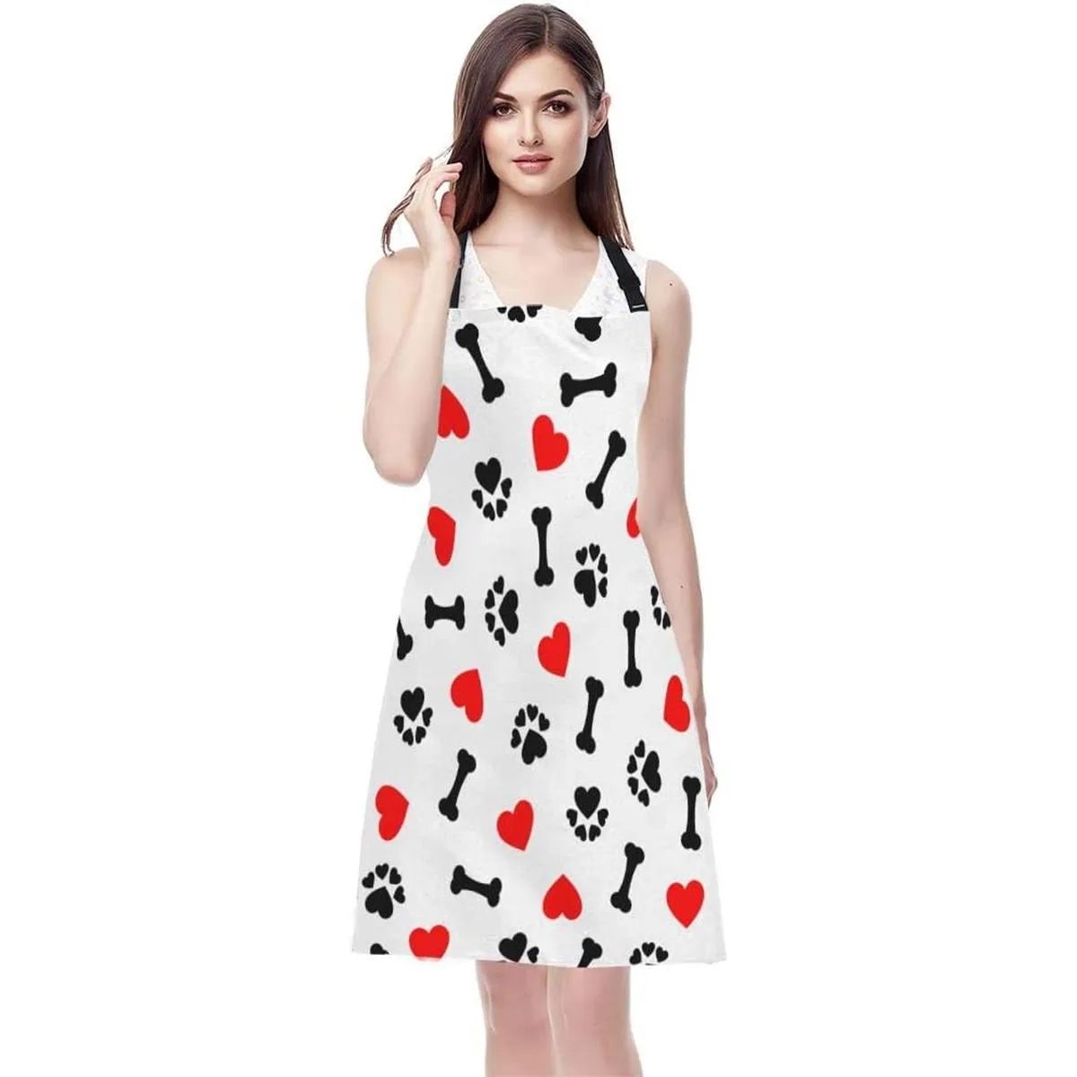 EKOBLA Perros Paw Print Delantales Animales Huesos Lindo_2