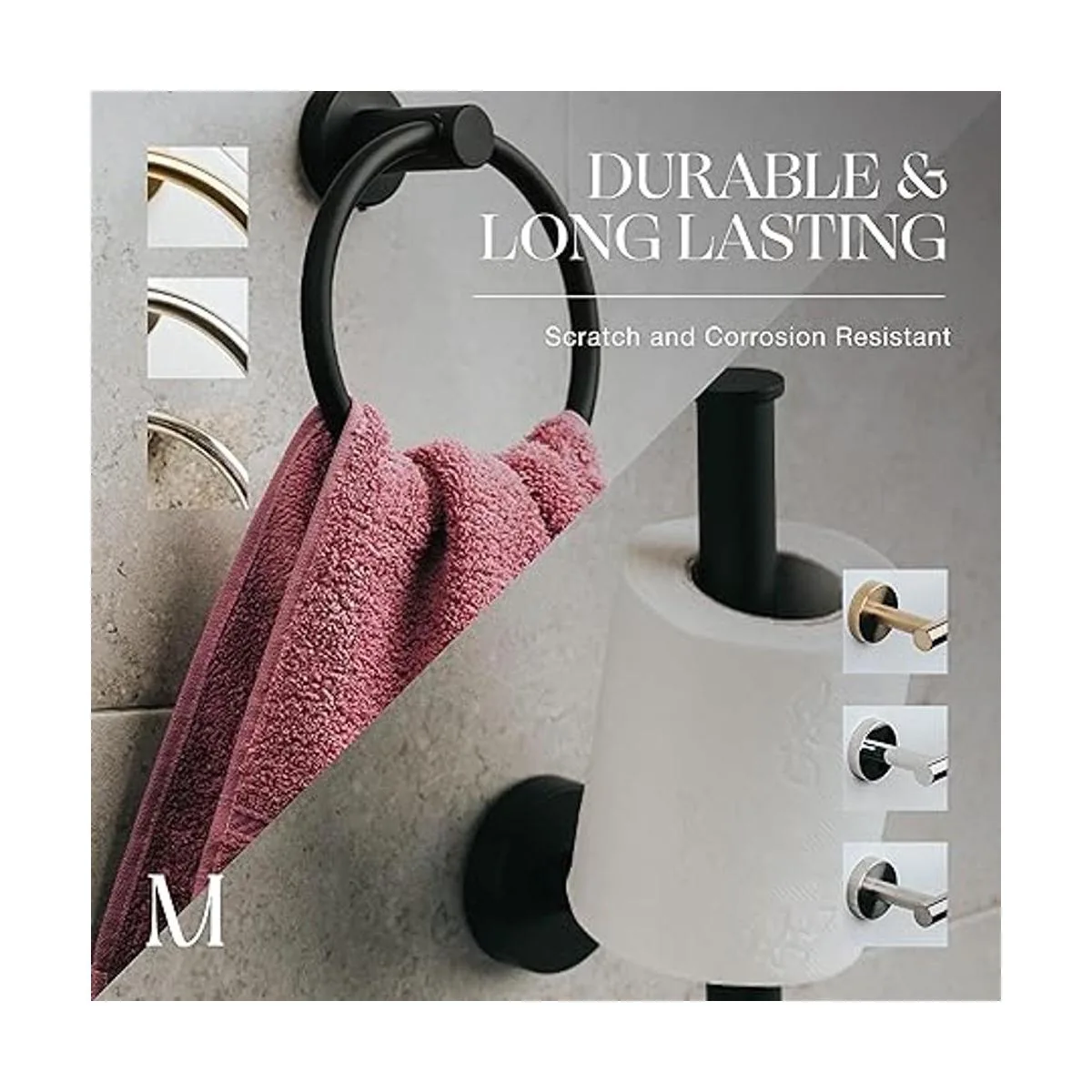 Marmolux Acc Soporte de papel higiénico negro mate y_2