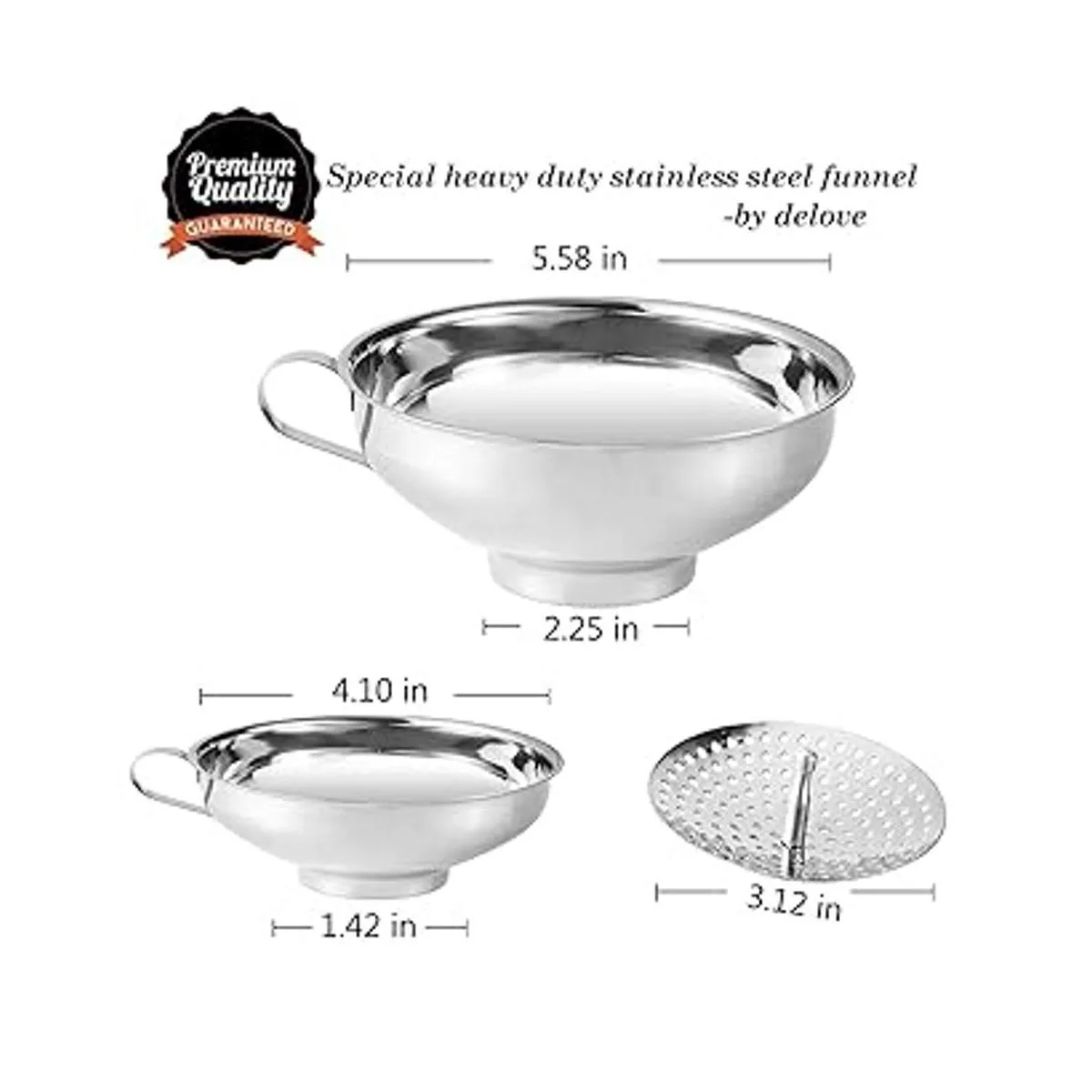 Delove Embudo de conservas con colador para tarros Mason_2