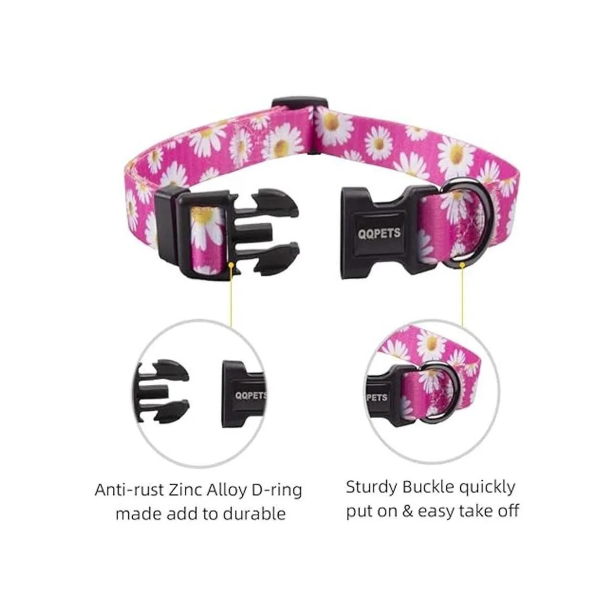 QQPETS Collar suave ajustable para perro Estampado de