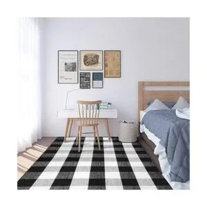 Buffalo Alfombra a cuadros 35.4 x 59 pulgadas de