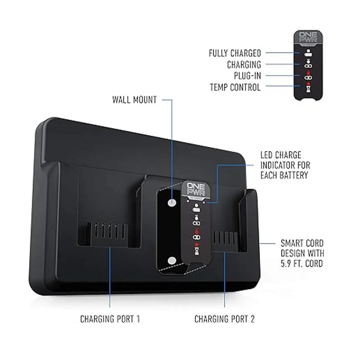 Hoover ONEPWR BH05200 Cargador de doble bahía compacto_3