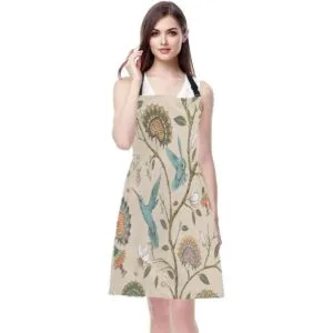 EKOBLA Delantales azules de colibríes flores retro flor_2