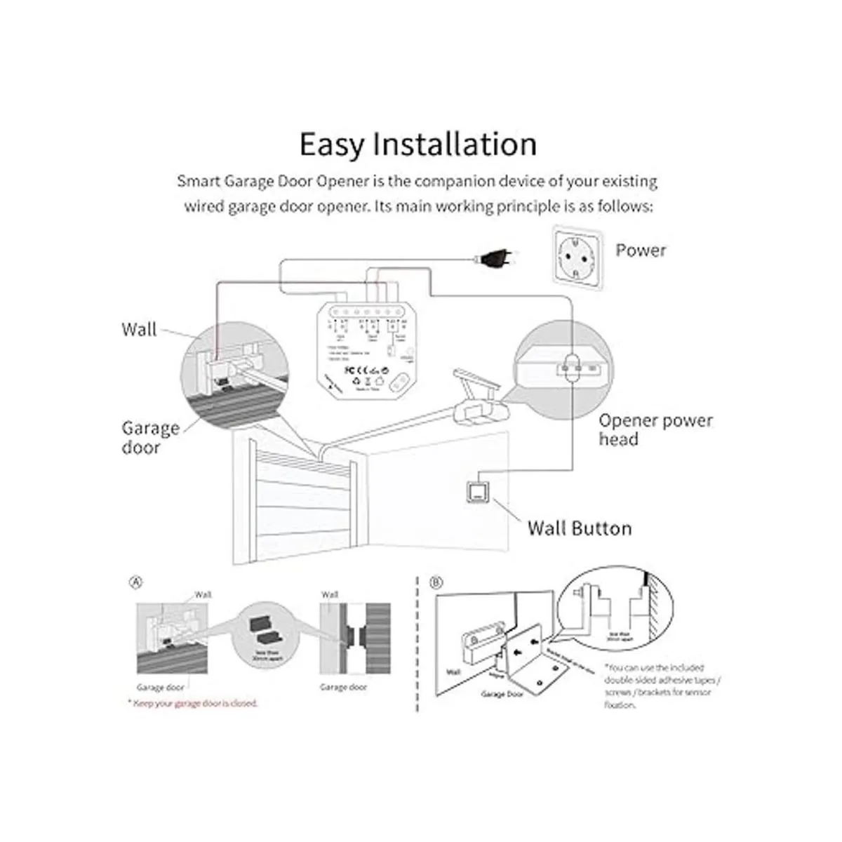 LoraTap Control remoto inteligente WiFi para puerta de
