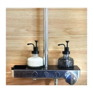 Dispensador de jabón de vidrio de 8 onzas para encimera de