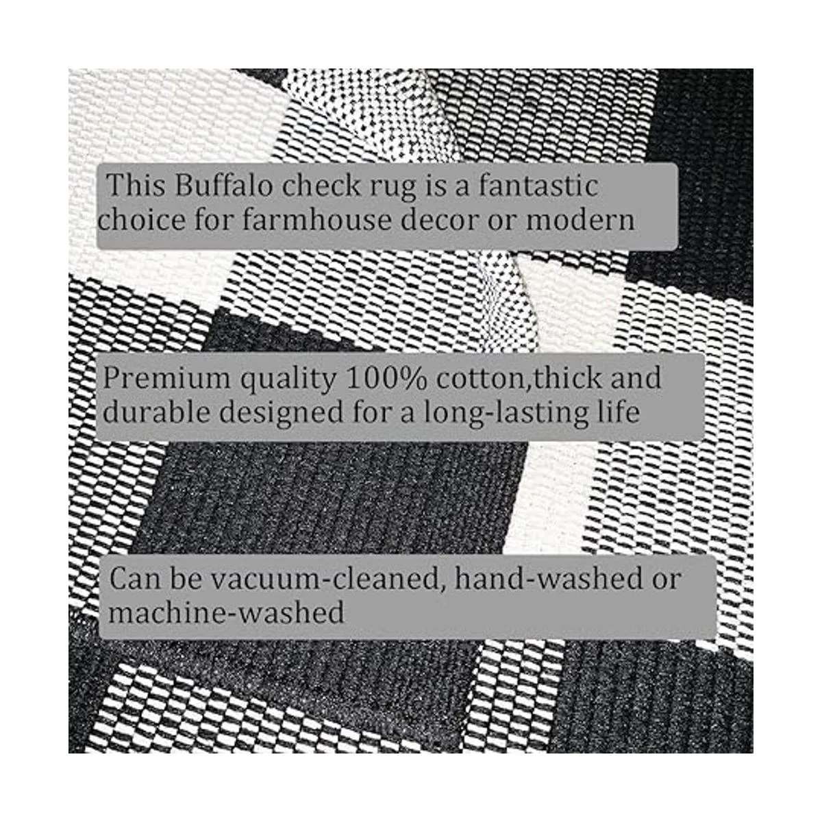 Buffalo Alfombra a cuadros 35.4 x 59 pulgadas de