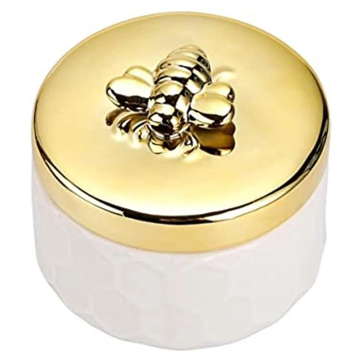 Hipiwe Caja de joyería de cerámica con tapa de abeja