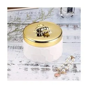 Hipiwe Caja de joyería de cerámica con tapa de abeja