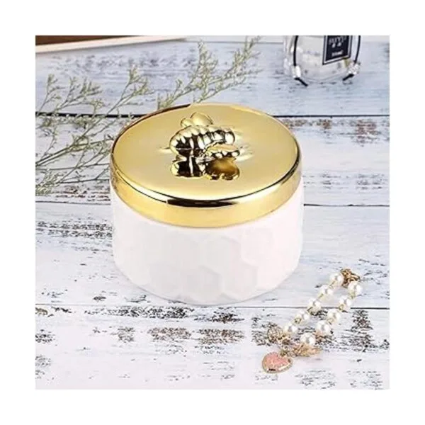 Hipiwe Caja de joyería de cerámica con tapa de abeja
