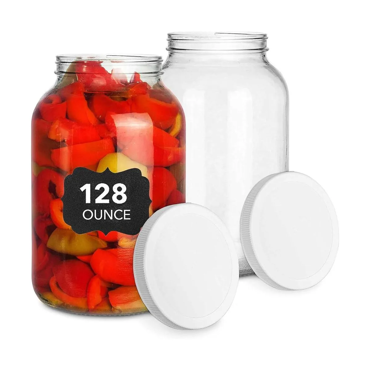 Tarro de vidrio de 128 onzas con tapa hermética de_1