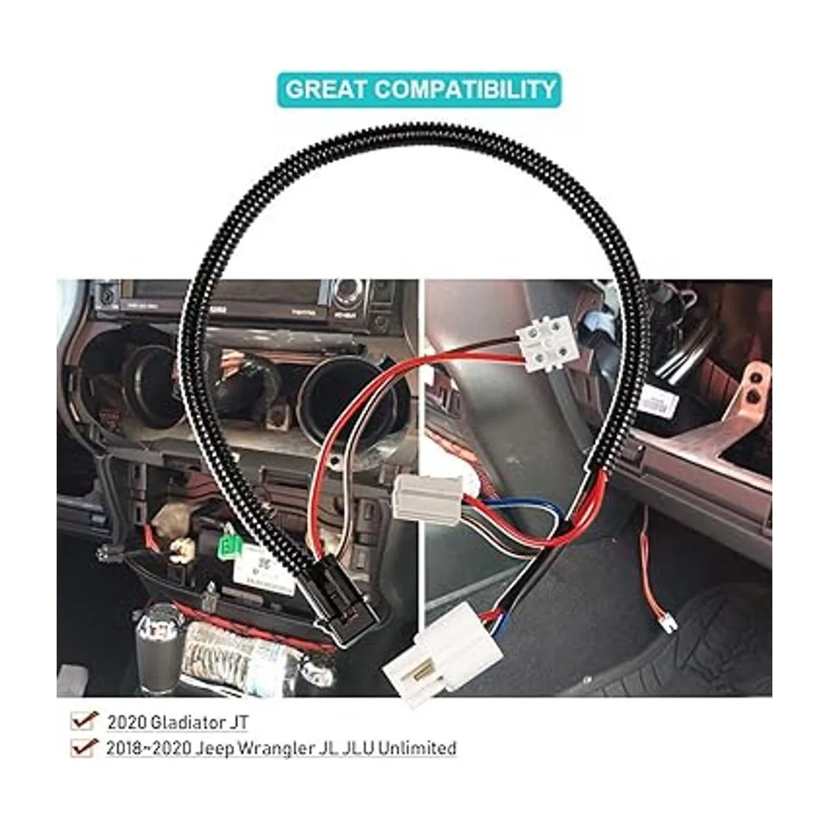 Adaptador de corriente de 12 voltios para Jeep Wrangler JL_2