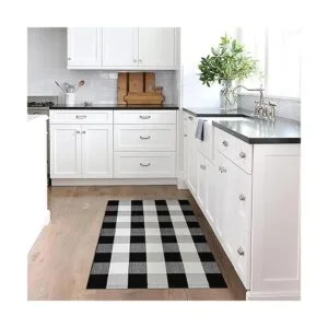 KOZYFLY Alfombra de algodón a cuadros 27.5 x 43_5