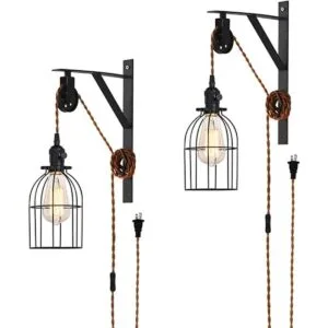 SEEBLEN Juego de 2 luces colgantes tipo casa de campo_1