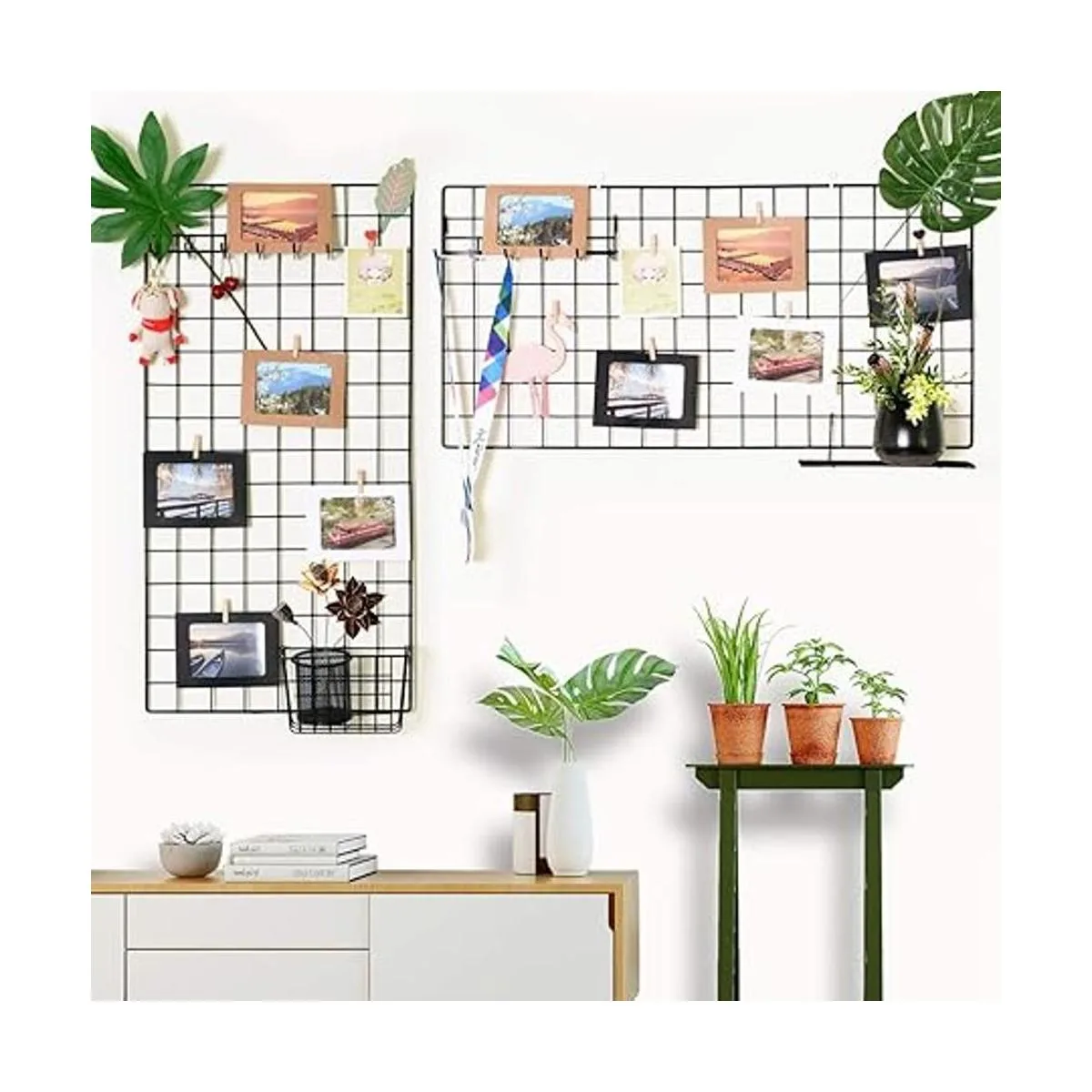Estante de rejilla para fotos de pared panel de rejilla_4