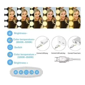 SICCOO Luces de tocador de maquillaje para espejo luces