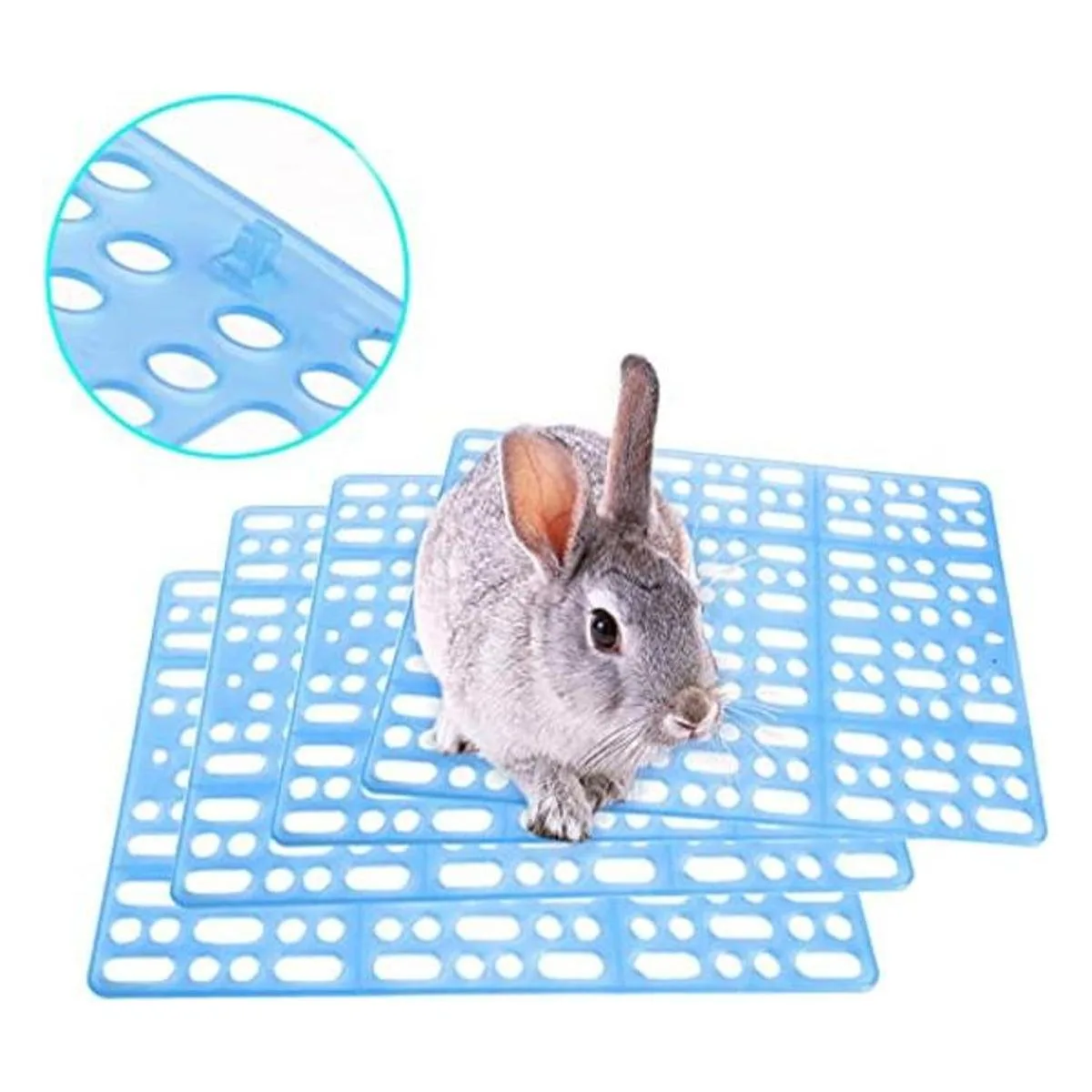 Hamiledyi Juego de 4 alfombrillas para jaula de conejo