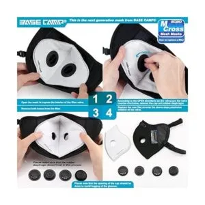 BASE CAMP M Cross Dust Mascarilla con 6 filtros de carbón_6