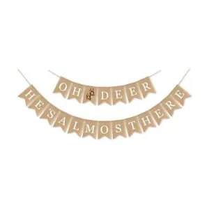 SWYOUN Arpillera Oh Deer l s Casi Aquí Banner Mantel_1